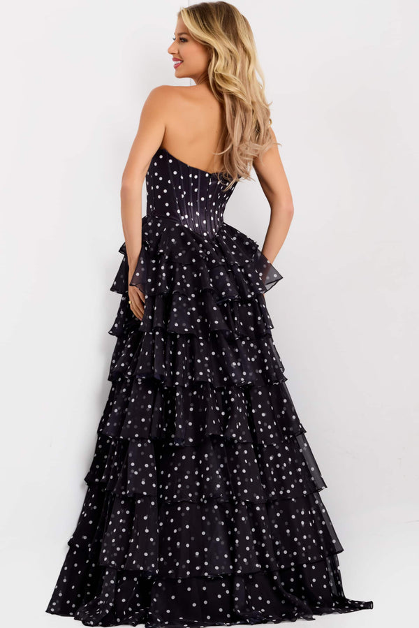 Jovani - 49087 - Strapless Tiered Ruffle Gown