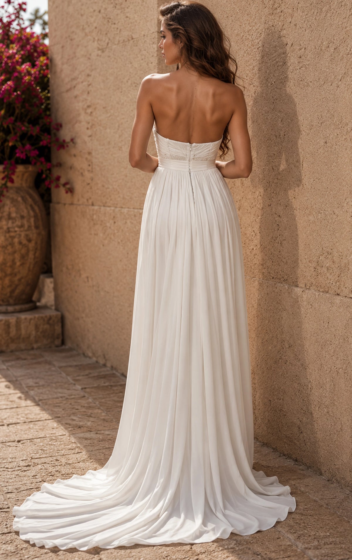 Jovani - 49537 - Strapless Ruched High Slit Gown