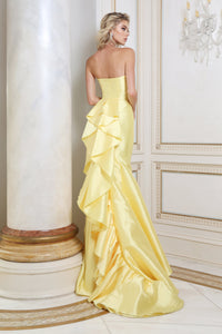 Jovani - 53235 - Strapless Mermaid Gown with Ruffle Back