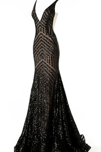 Jovani - 59762 - Embellished Sexy Low V Prom Dress