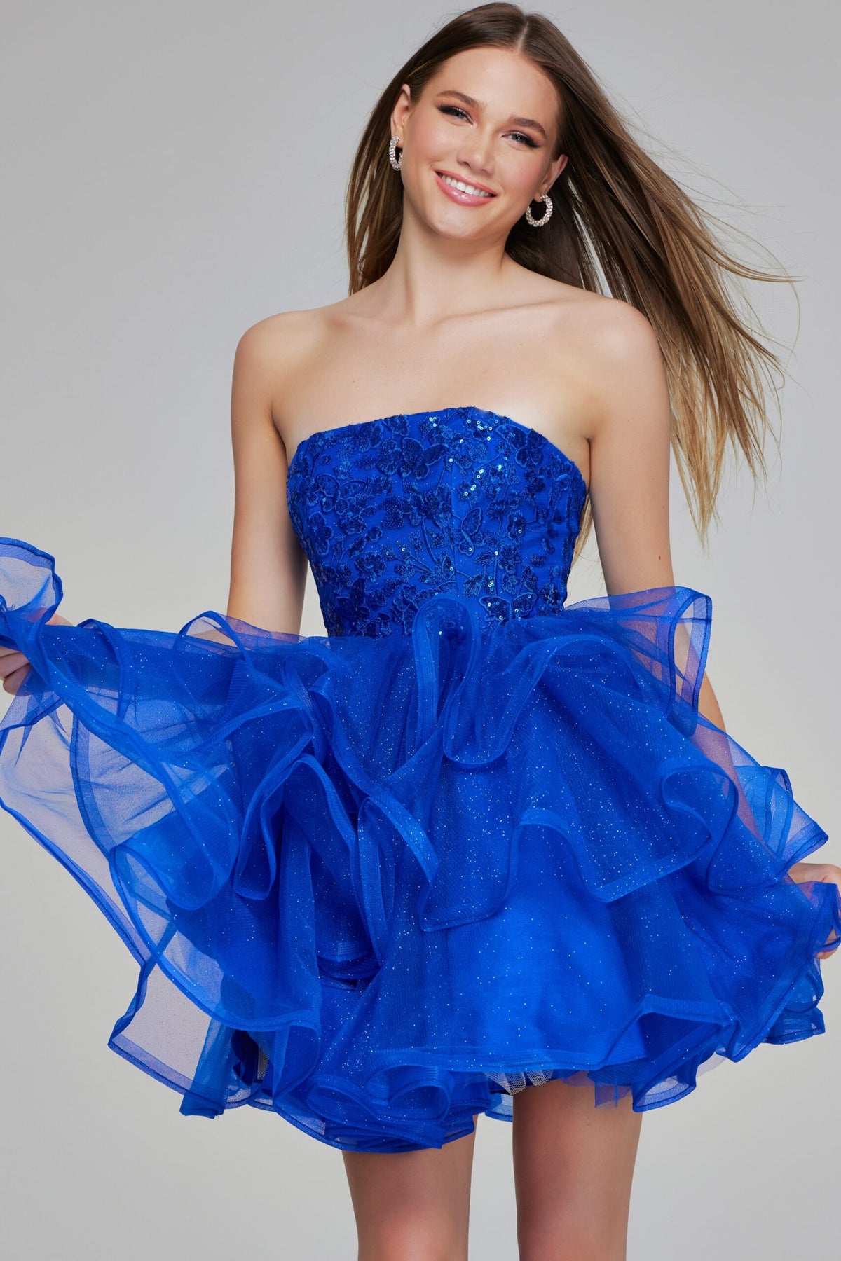 Jovani - K38440 - Beaded A-Line Ruffled Dress Madeline's Boutique Boca Raton Jovani - K38440 - Beaded A-Line Ruffled Dress Madeline's Boutique Boca Raton