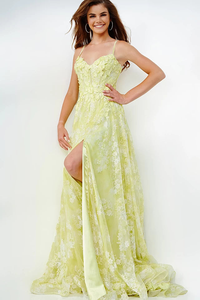 Stunning Glitter Floral Maxi Prom Dress by JVN at Madeline's Boutique - Perfect for Prom and Special Occasions