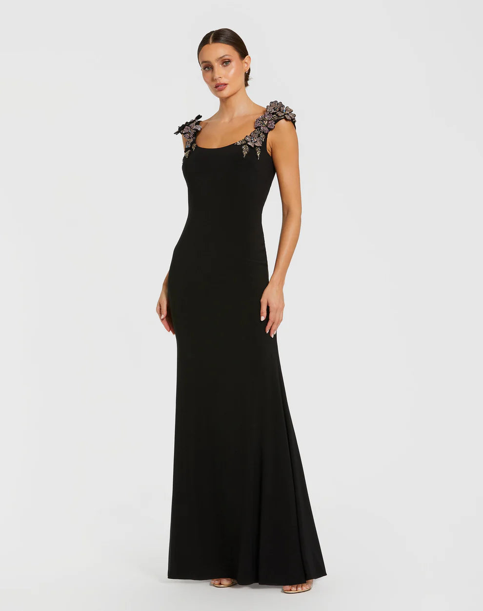 Mac Duggal - 11842 - Floral Strap Trumpet Evening Gown
