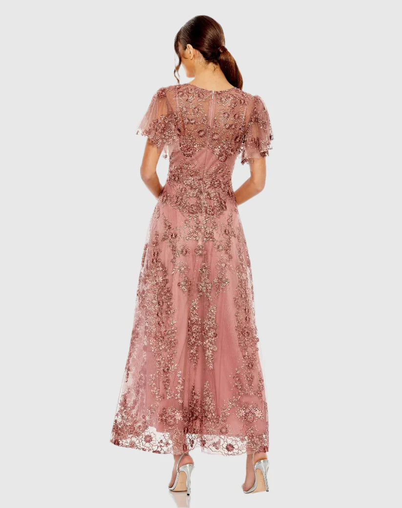 Mac Duggal - 20486 - Embroidered Flutter Sleeve A-Line Dress Madeline's Boutique Boca Raton Mac Duggal - 20486 - Embroidered Flutter Sleeve A-Line Dress Madeline's Boutique Boca Raton