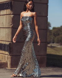 Mac Duggal - 21393 - Strapless Paillette Sequin Gown