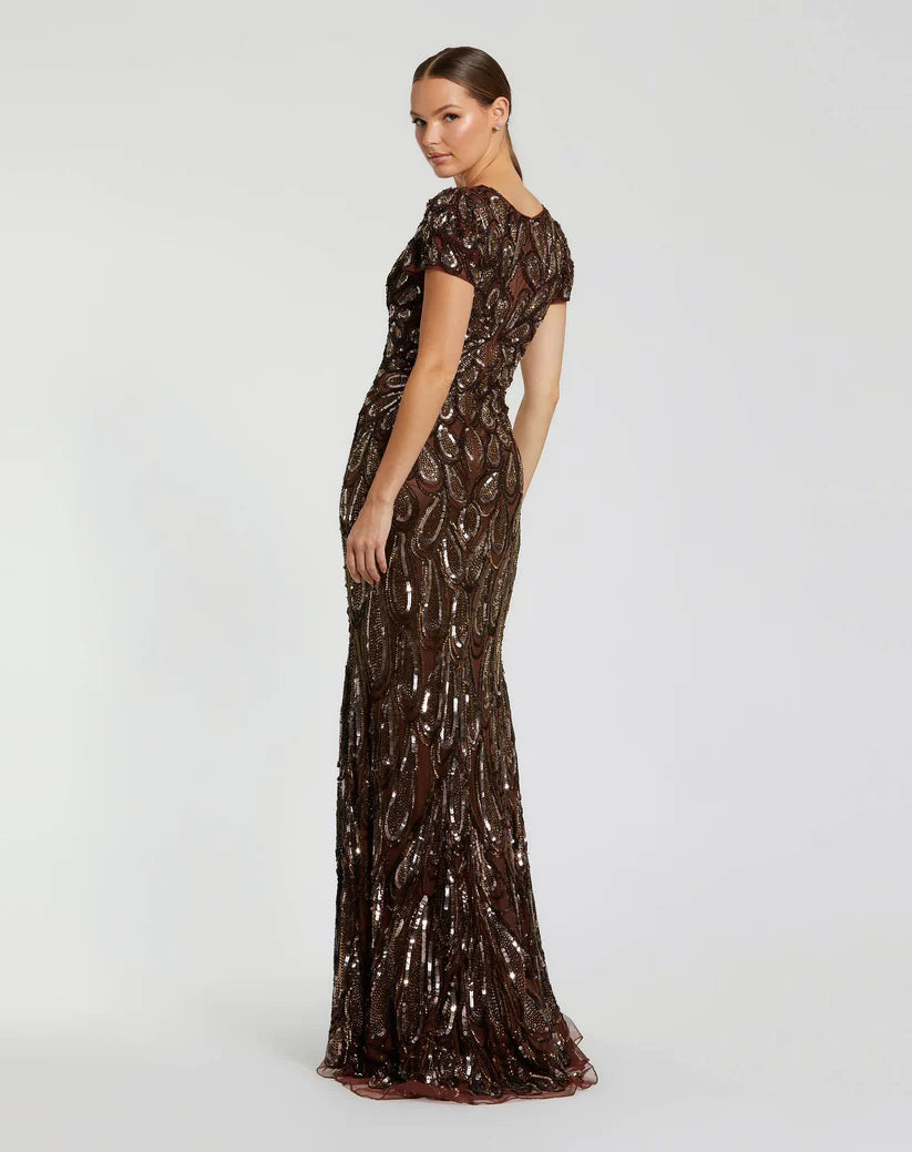 Mac Duggal - 5243 - Beaded Teardrop Evening Gown