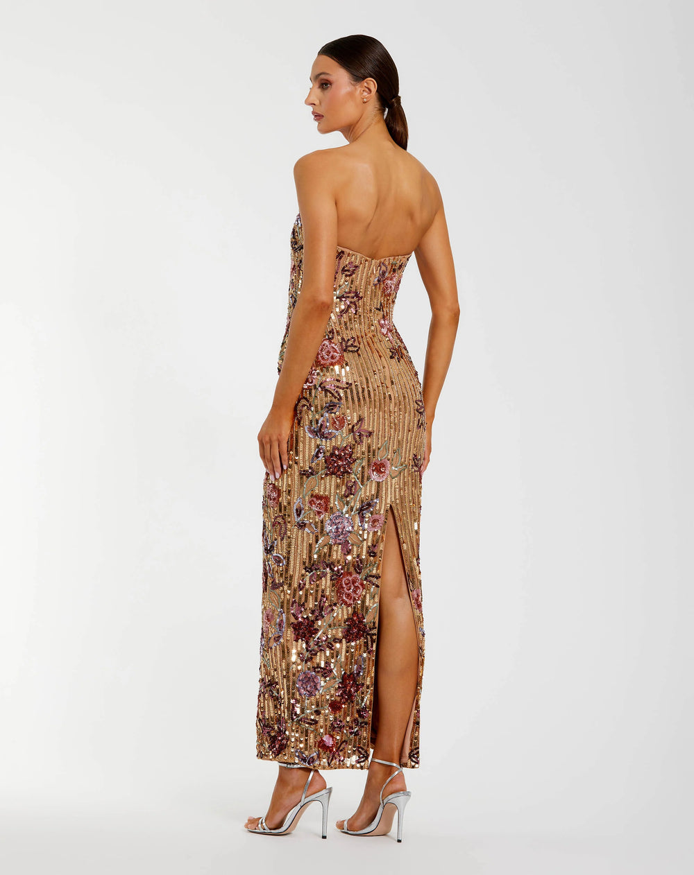 Mac Duggal - 6193 - Strapless Floral Sequin Column Dress Madeline's Boutique Boca Raton Mac Duggal - 6193 - Strapless Floral Sequin Column Dress Madeline's Boutique Boca Raton