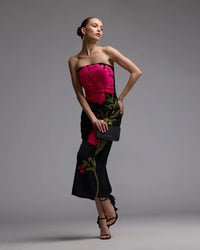 Mac Duggal - 94359 - Strapless Sculptural Floral Midi Dress