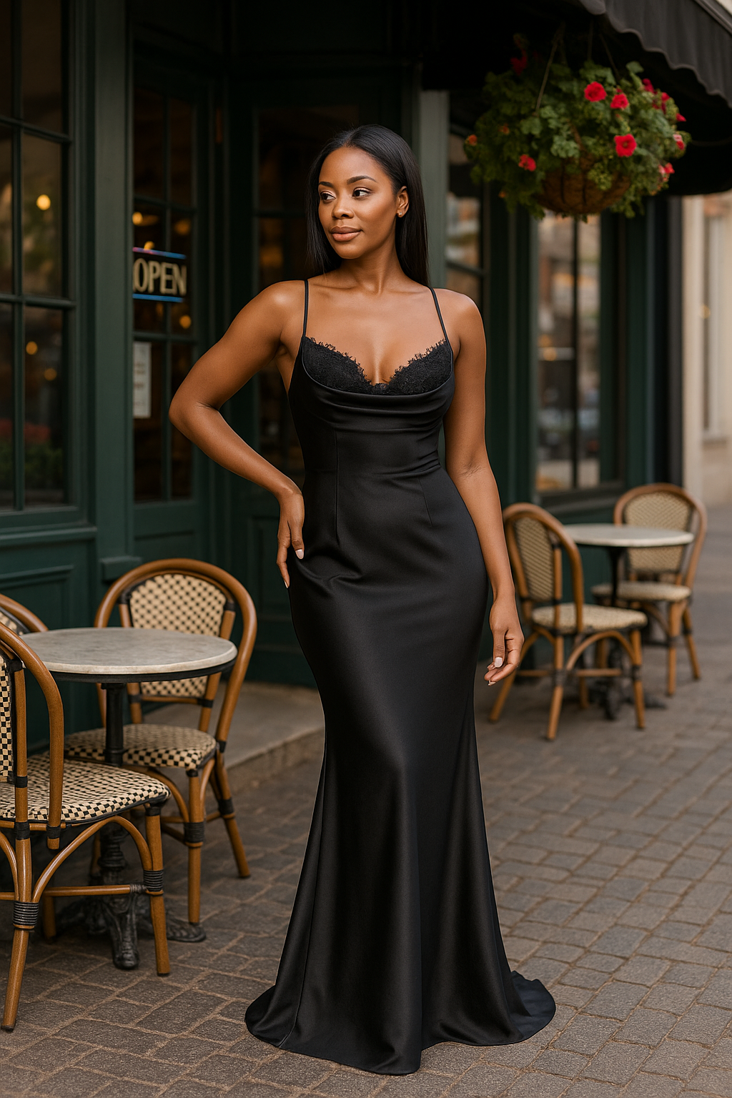 Madeline's - Mikkie - Lace Bodice Gown with Crisscross Back