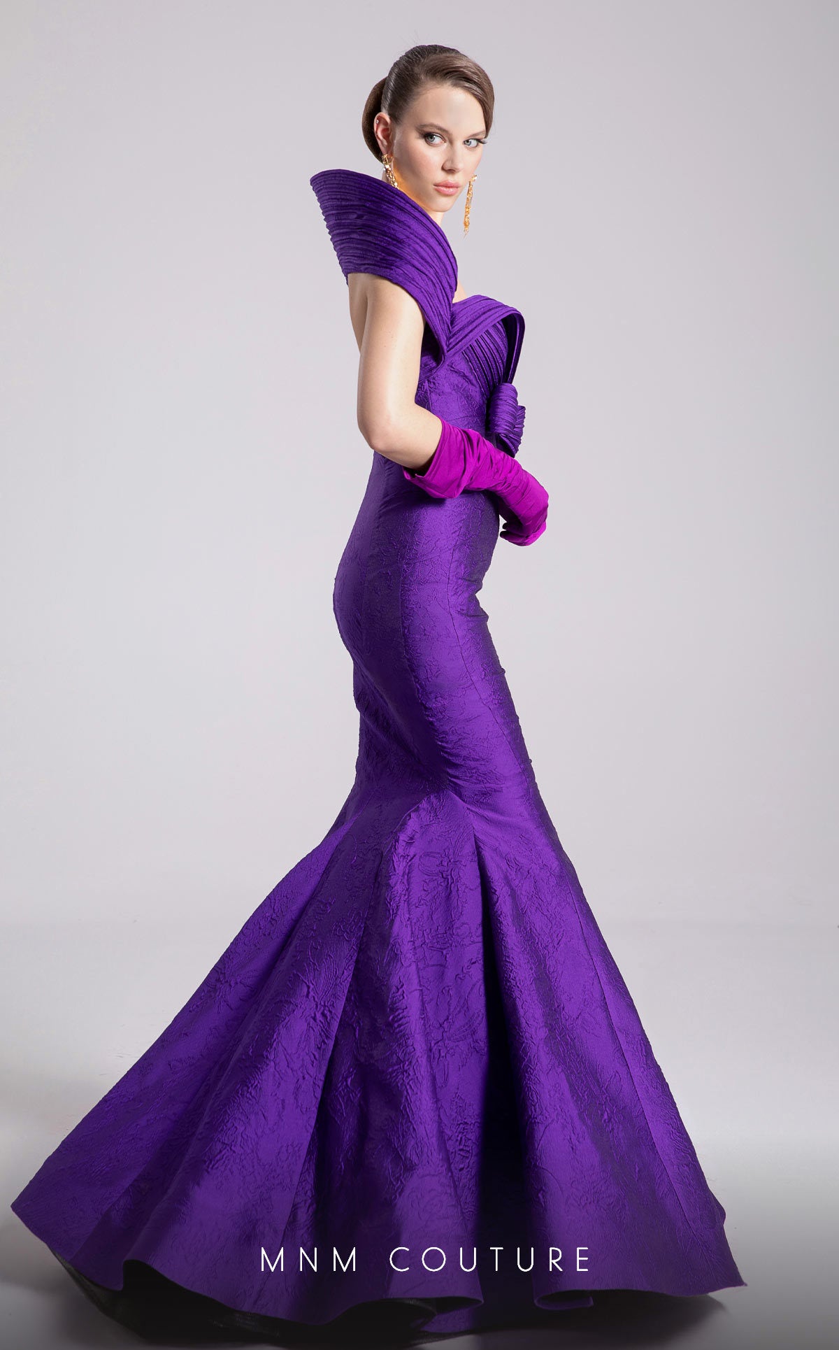 MNM Couture - F02901 - Sculpted Off-the-Shoulder Mermaid Gown