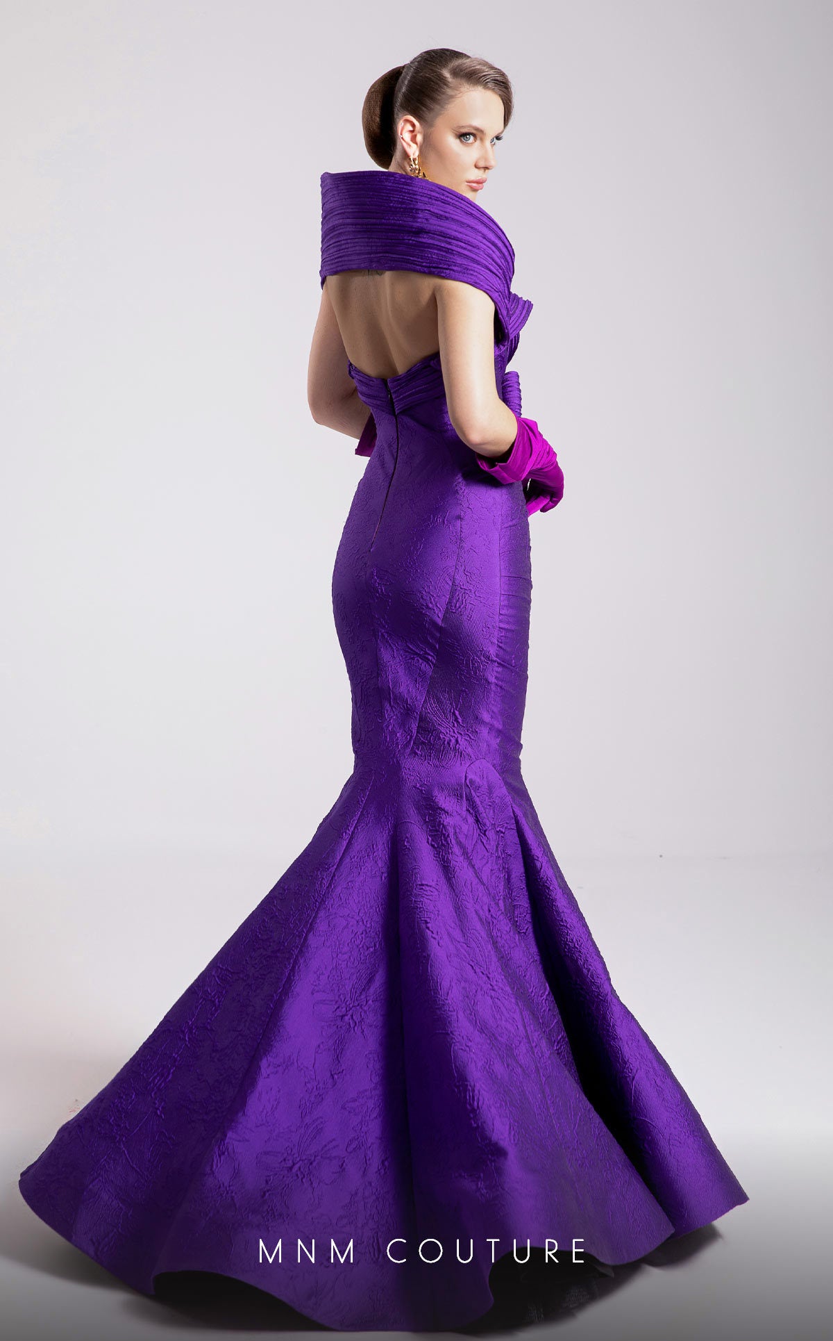 MNM Couture - F02901 - Sculpted Off-the-Shoulder Mermaid Gown