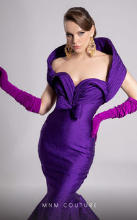 MNM Couture - F02901 - Sculpted Off-the-Shoulder Mermaid Gown