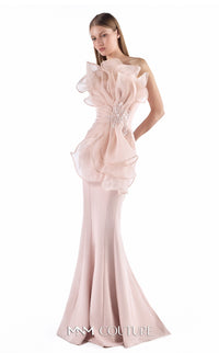 MNM Couture - G2247 - One-Shoulder Sculptural Ruffle Mermaid Gown