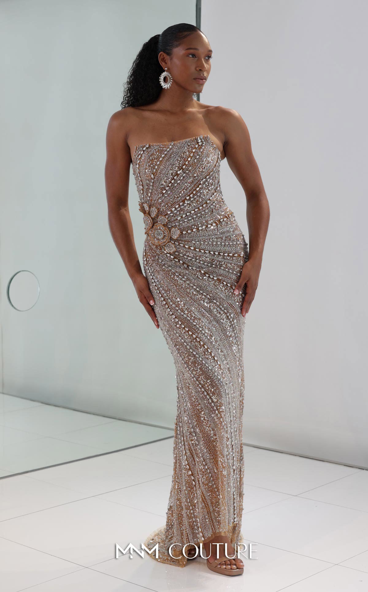 MNM Couture - M1186 - Strapless Beaded Gown with Detachable Overskirt Madeline's Boutique Boca Raton MNM Couture - M1186 - Strapless Beaded Gown with Detachable Overskirt Madeline's Boutique Boca Raton