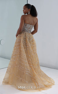 MNM Couture - M1186 - Strapless Beaded Gown with Detachable Overskirt