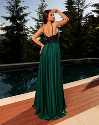 Nicoletta - NC2096 - Beaded Bodice A-Line Gown with Slit