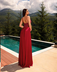 Nicoletta - NC2096 - Beaded Bodice A-Line Gown with Slit