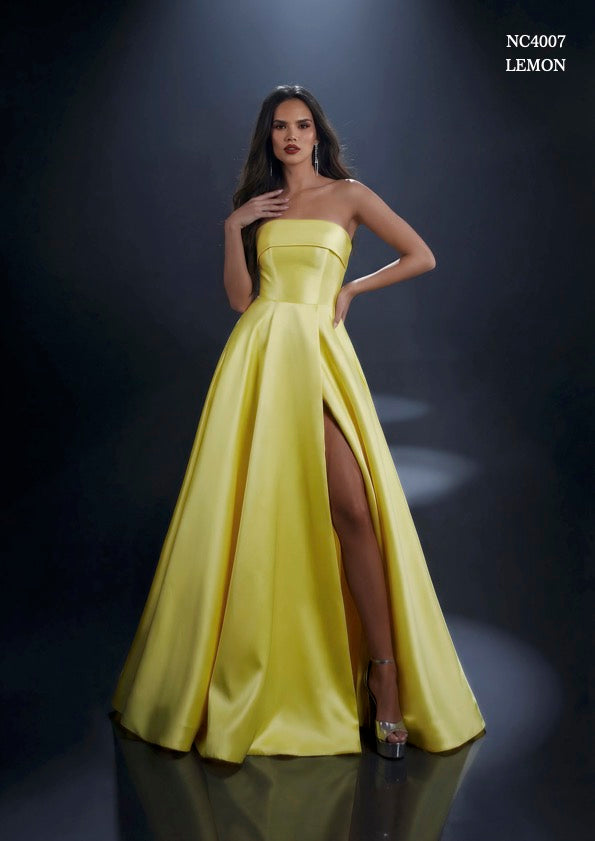 Nicoletta - NC4007 - Strapless A-Line Gown with Slit