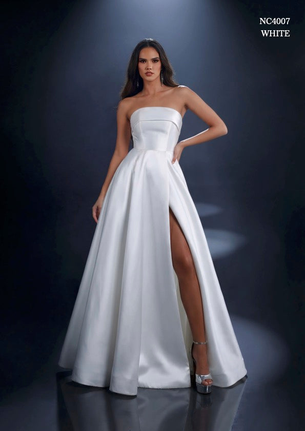 Nicoletta - NC4007 - Strapless A-Line Gown with Slit