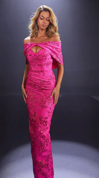 Nicoletta - NC4060 - Off-Shoulder Embellished Evening Gown