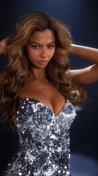 Nicoletta - NC4064 - Strapless Sequin Fitted Gown