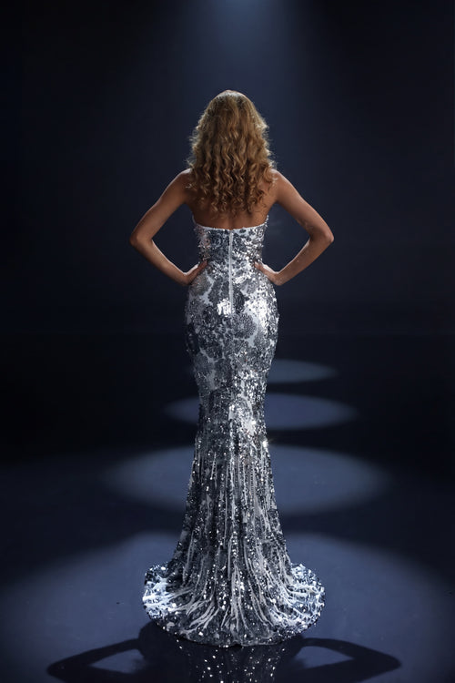 Nicoletta - NC4064 - Strapless Sequin Fitted Gown