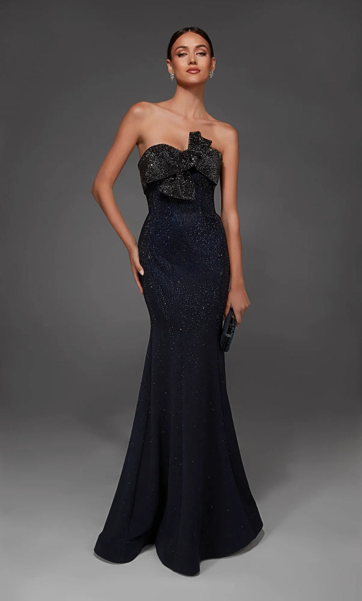 Paris Alyce - 55019 - Strapless Bow Detail Mermaid Gown