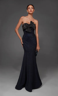Paris Alyce - 55019 - Strapless Bow Detail Mermaid Gown