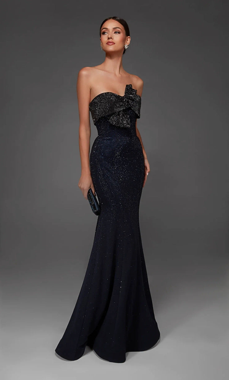 Paris Alyce - 55019 - Strapless Bow Detail Mermaid Gown
