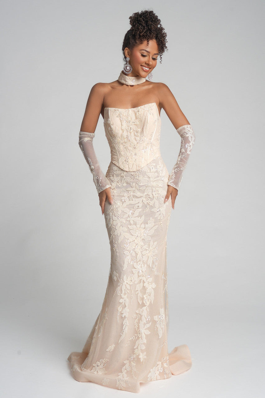 Portia & Scarlett - PS26005 - Strapless Embellished Gown
