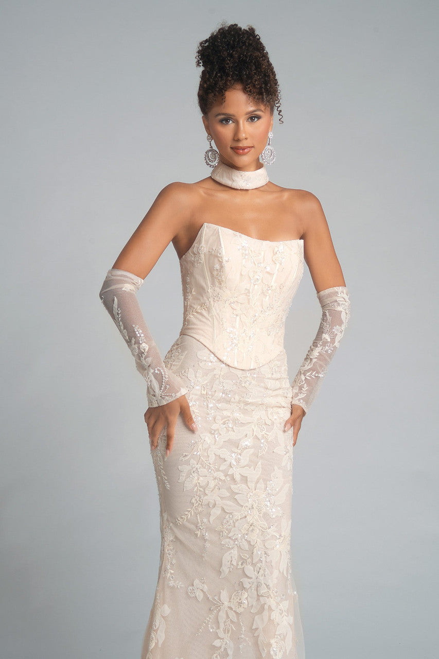 Portia & Scarlett - PS26005 - Strapless Embellished Gown