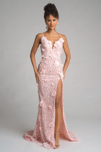 Portia & Scarlett - PS26019 - 3D Floral Appliqué Evening Gown