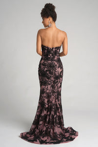 Portia & Scarlett - PS26175 - Strapless Floral-Embroidered Corset Gown