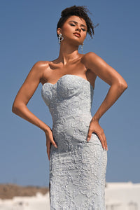 Portia & Scarlett - PS26175 - Strapless Floral-Embroidered Corset Gown