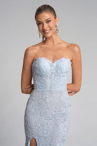 Portia & Scarlett - PS26175 - Strapless Floral-Embroidered Corset Gown