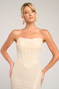 Portia & Scarlett - PS26309E - Strapless Beaded Gown with High Slit