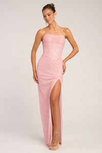 Portia & Scarlett - PS26309E - Strapless Beaded Gown with High Slit