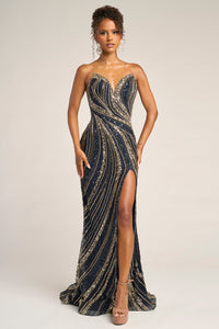 Portia & Scarlett - PS26412C - Strapless High-Slit Evening Gown