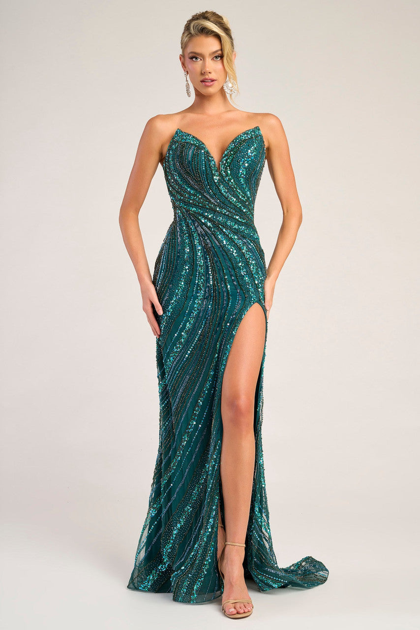 Portia & Scarlett - PS26412C - Strapless High-Slit Evening Gown