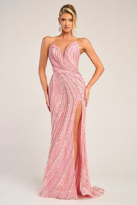 Portia & Scarlett - PS26412C - Strapless High-Slit Evening Gown