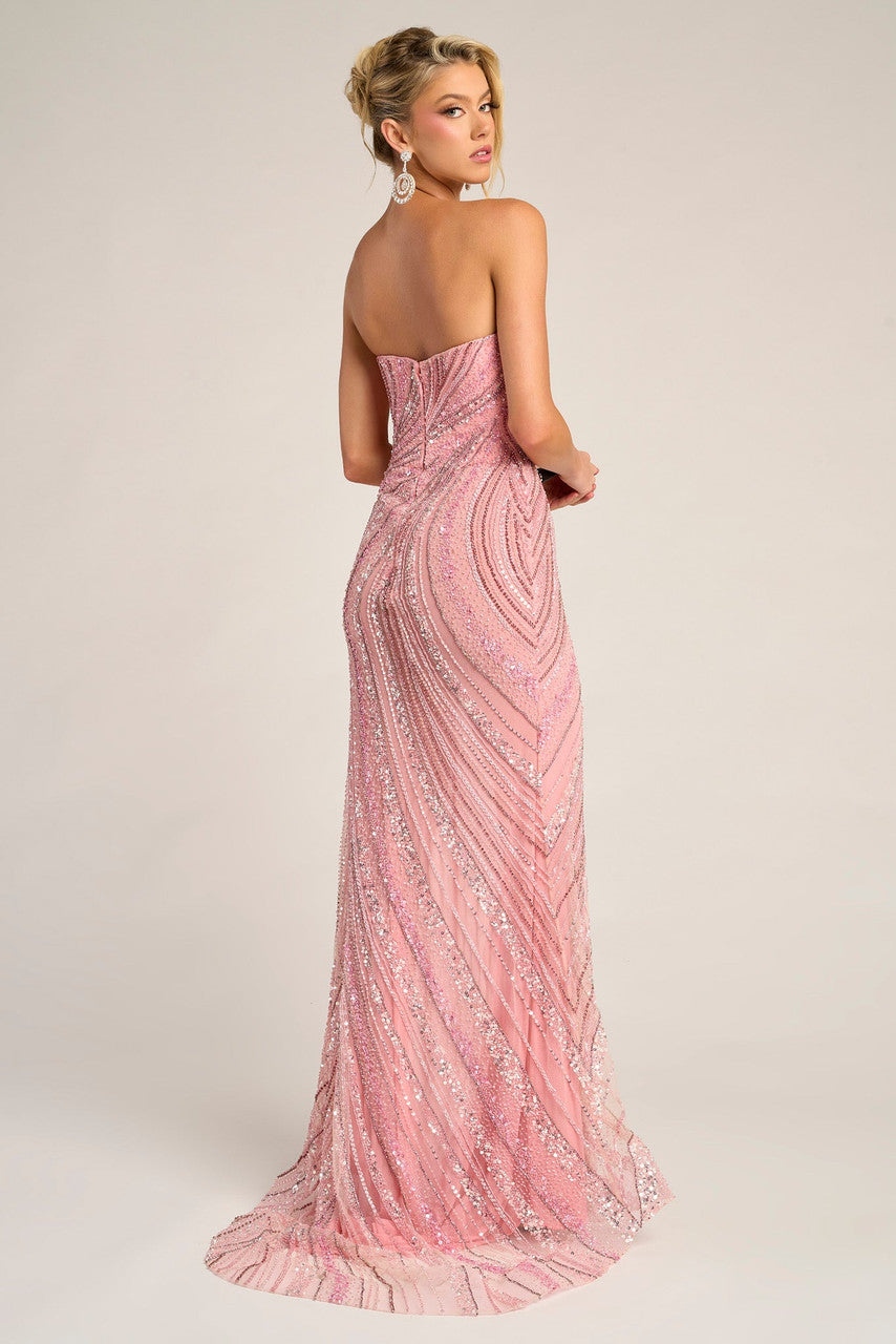 Portia & Scarlett - PS26412C - Strapless High-Slit Evening Gown
