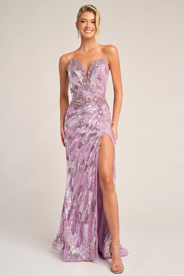 Portia&Scarlett - PS26413C - Embellished Strapless High-Slit Gown
