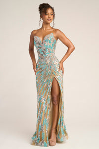 Portia&Scarlett - PS26413C - Embellished Strapless High-Slit Gown