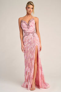 Portia&Scarlett - PS26413C - Embellished Strapless High-Slit Gown