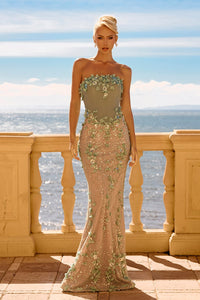 Portia & Scarlett - PS26910E - Strapless Floral Appliqué Mermaid Gown