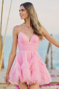 Sherri Hill 55818 short cocktail dress from Madeline's Boutique - Perfect for Homecoming, Bat Mitzvahs, and Graduation - Available at our Toronto and Boca Raton, Florida locations.