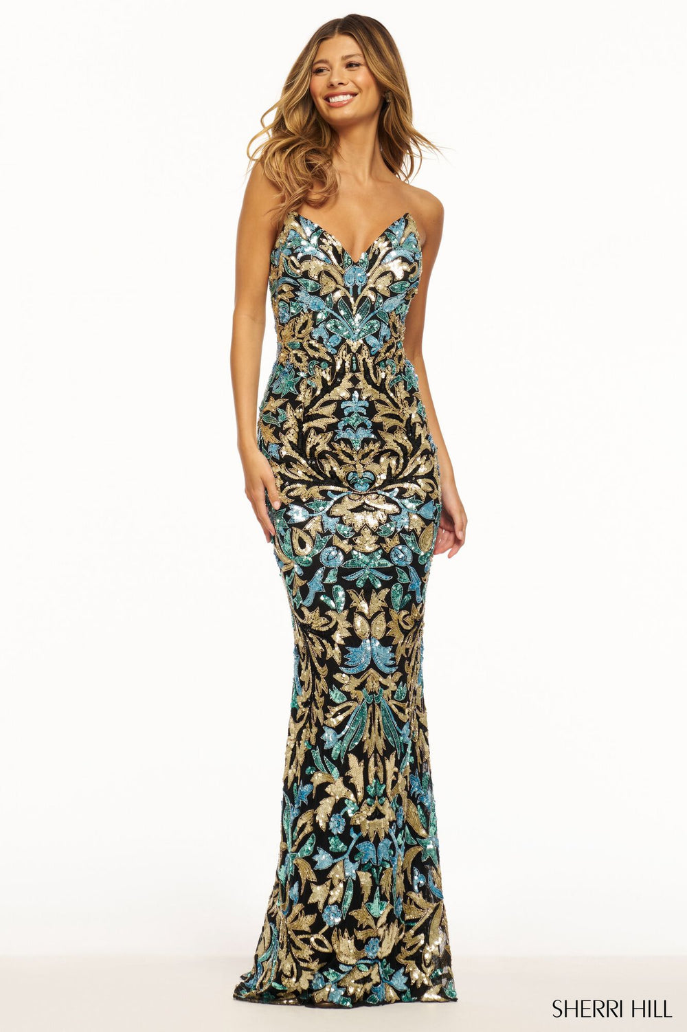 SHERRI HILL 56080: Strapless Beaded Dress with Sweetheart Neckline Madeline's Boutique Boca Raton SHERRI HILL 56080: Strapless Beaded Dress with Sweetheart Neckline Madeline's Boutique Boca Raton