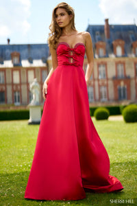 Sherri Hill - 56991 - Strapless A-Line Gown with Beaded Bow Bodice