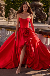Sherri Hill - 57778 - Strapless Corset Ballgown with Rose Detail
