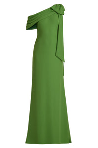Tadashi Shoji - ALG18371L - One-Shoulder Draped Gown with Bow